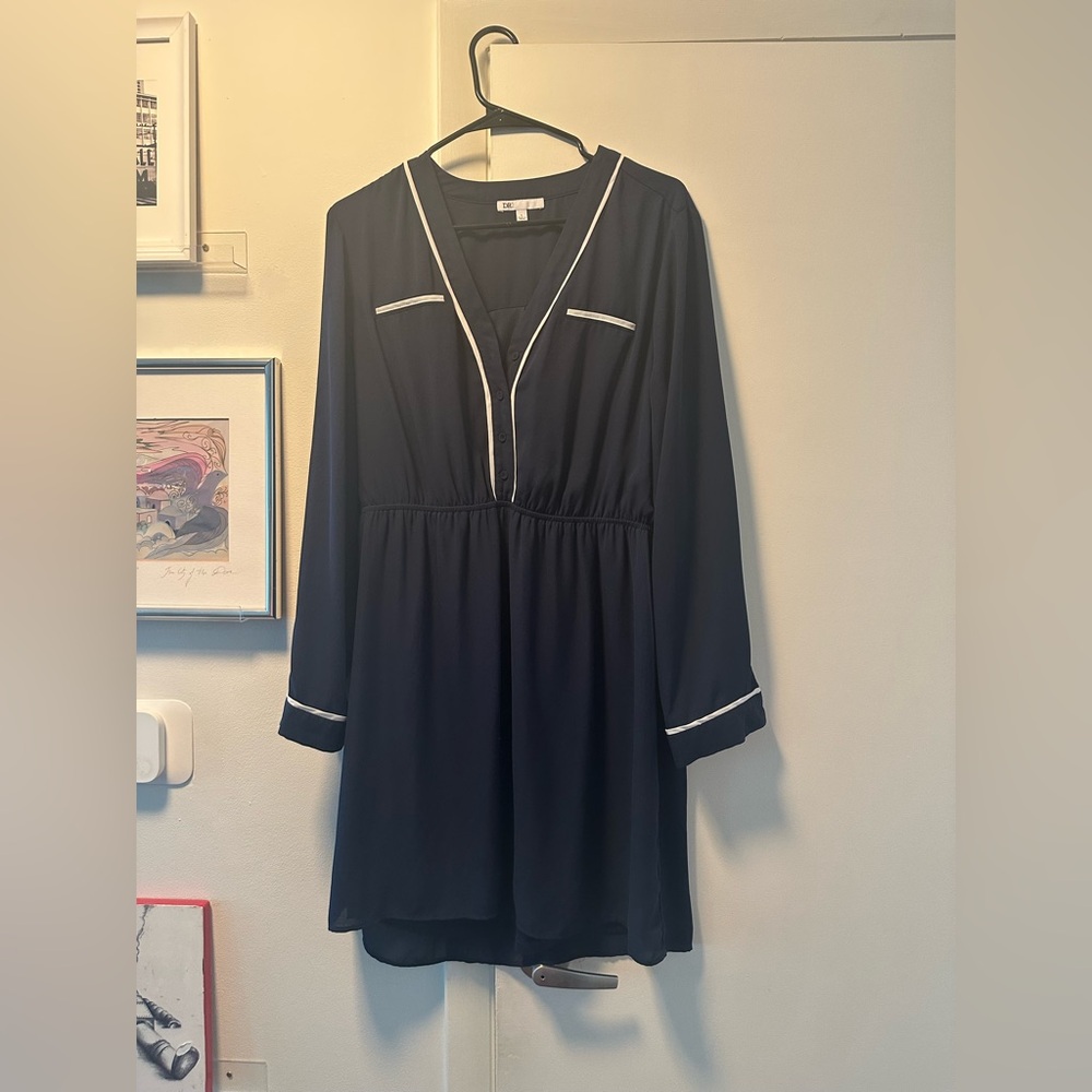 DR2 Blue Dress with White Trim